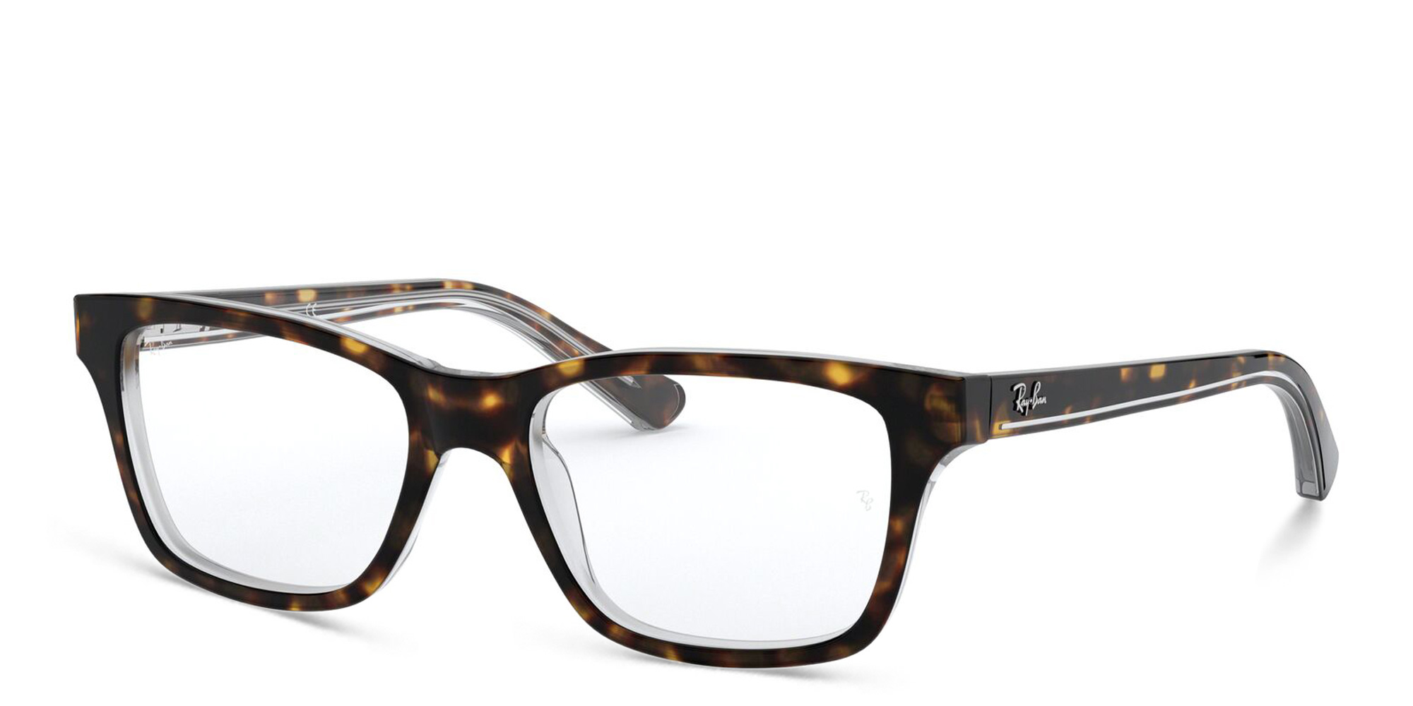 Ray-Ban Junior Kids Square Acetate Eyeglasses in Dark Havana – Product Photo 2