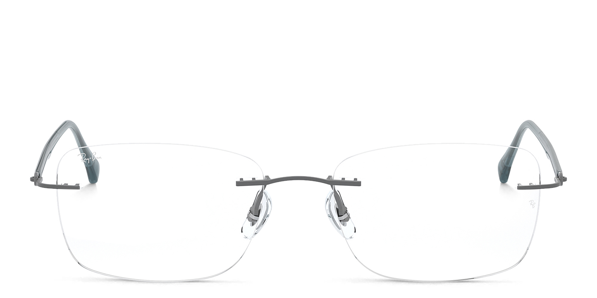 Ray-Ban Optics Rimless Rectangle Eyeglasses in Gunmetal – Product Photo 1