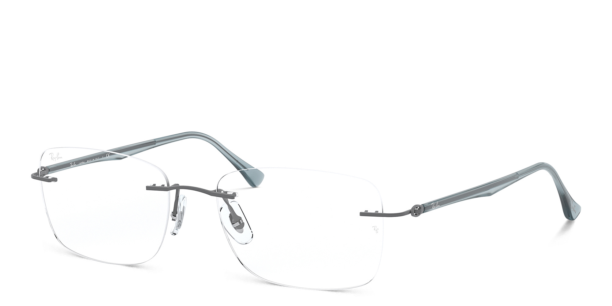 Ray-Ban Optics Rimless Rectangle Eyeglasses in Gunmetal – Product Photo 2