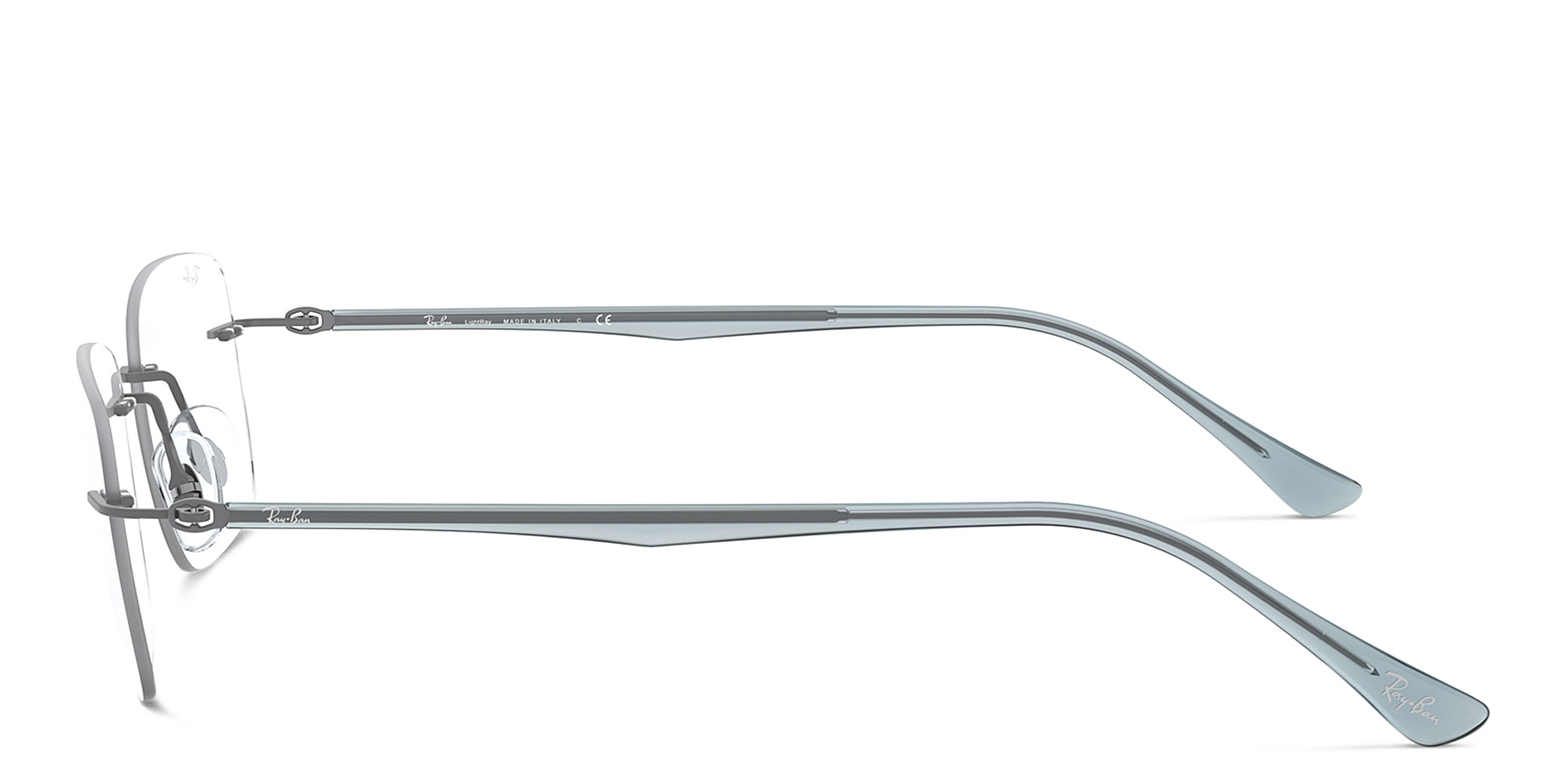 Ray-Ban Optics Rimless Rectangle Eyeglasses in Gunmetal – Product Photo 3