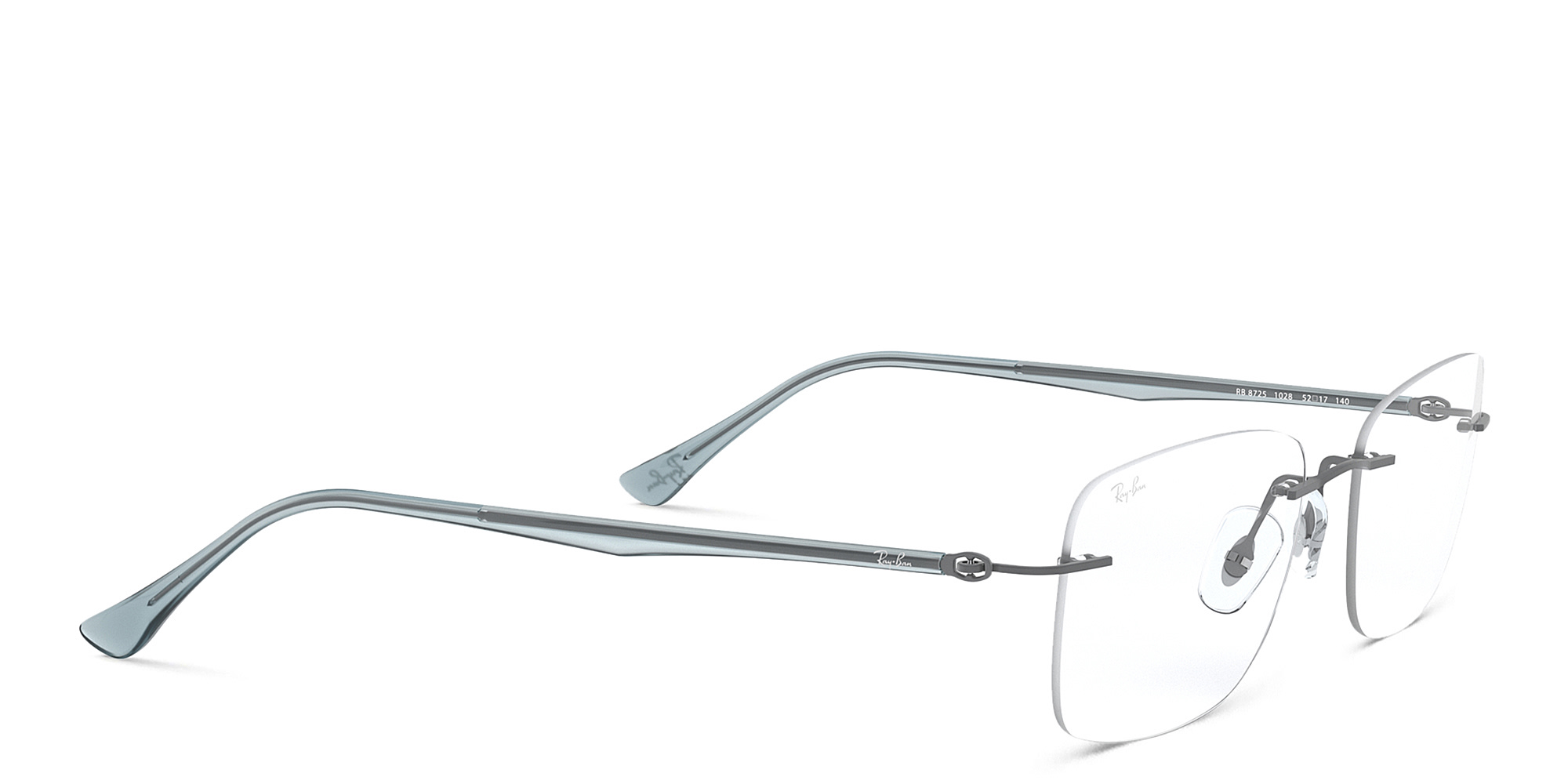 Ray-Ban Optics Rimless Rectangle Eyeglasses in Gunmetal – Product Photo 4