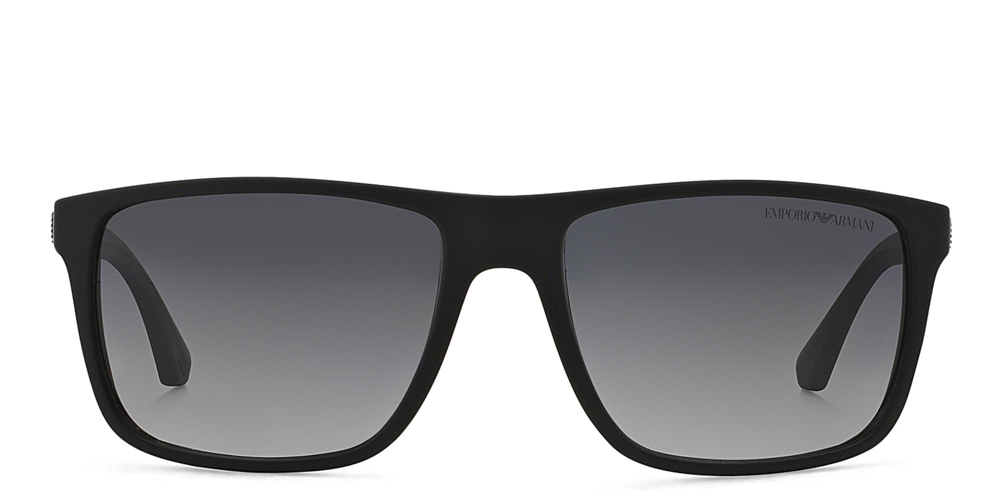 Emporio Armani Square Sunglasses in Rubber Black & Grey – Product Photo 1