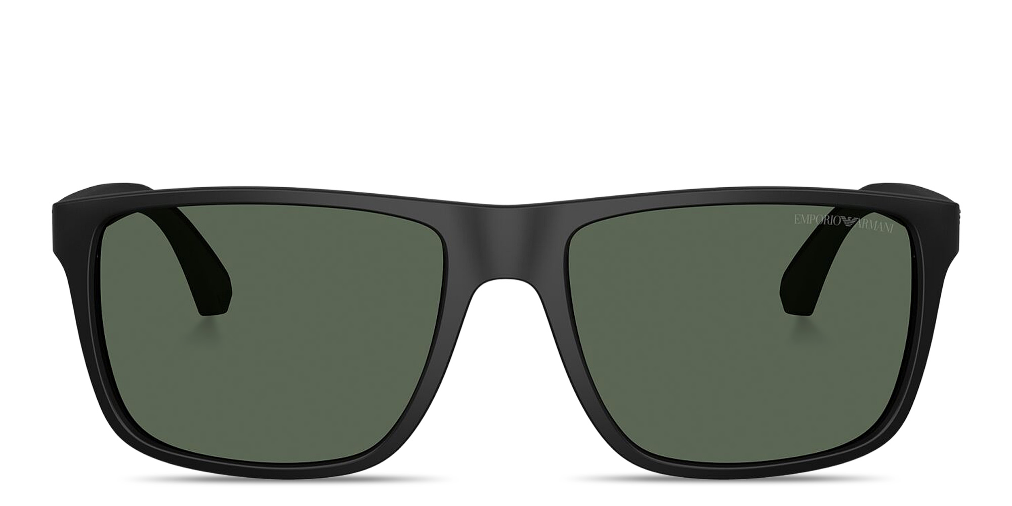 Shop Emporio Armani Logo Square Sunglasses in Matte Black online.