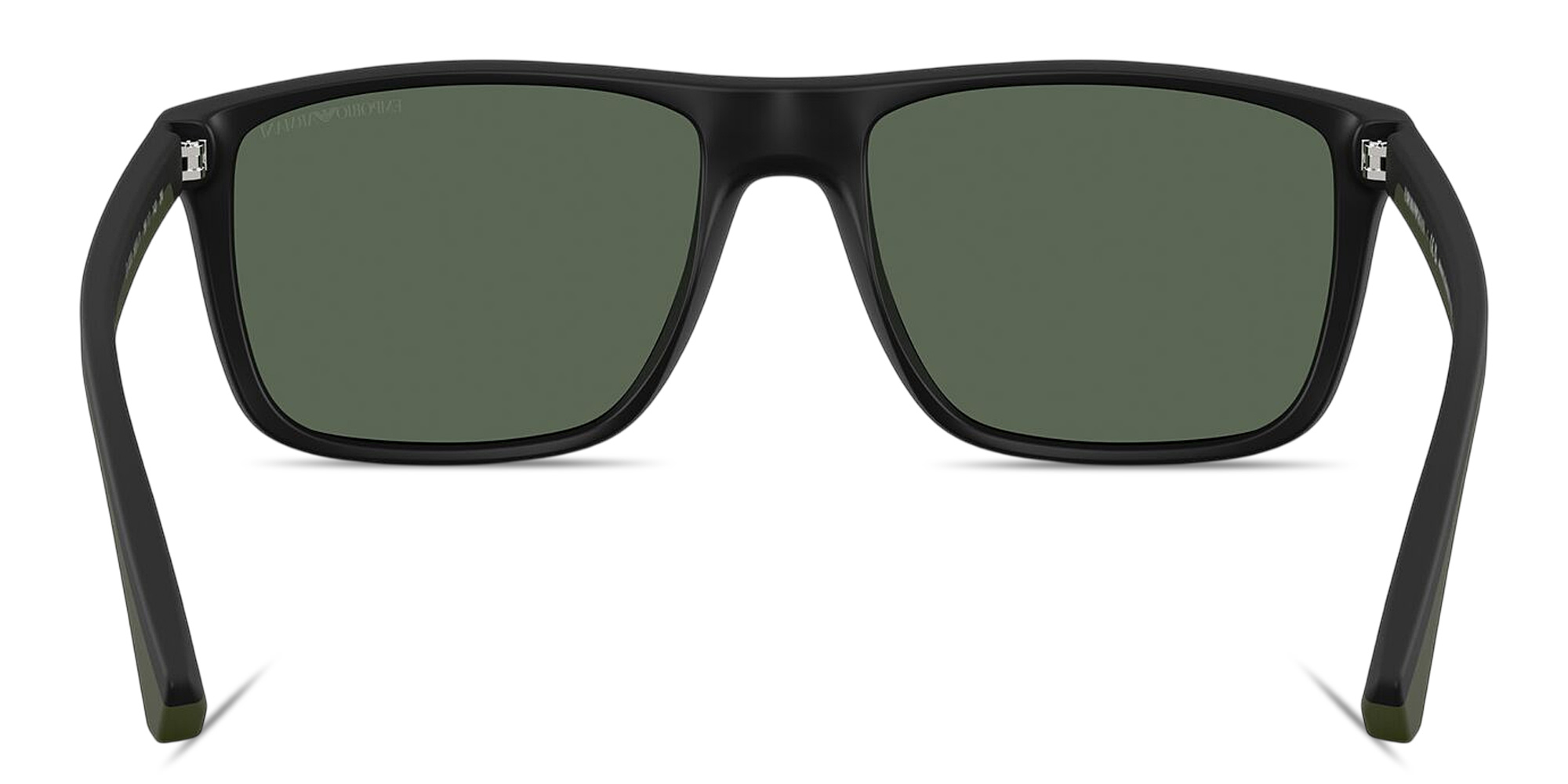 Shop Emporio Armani Logo Square Sunglasses in Matte Black online.