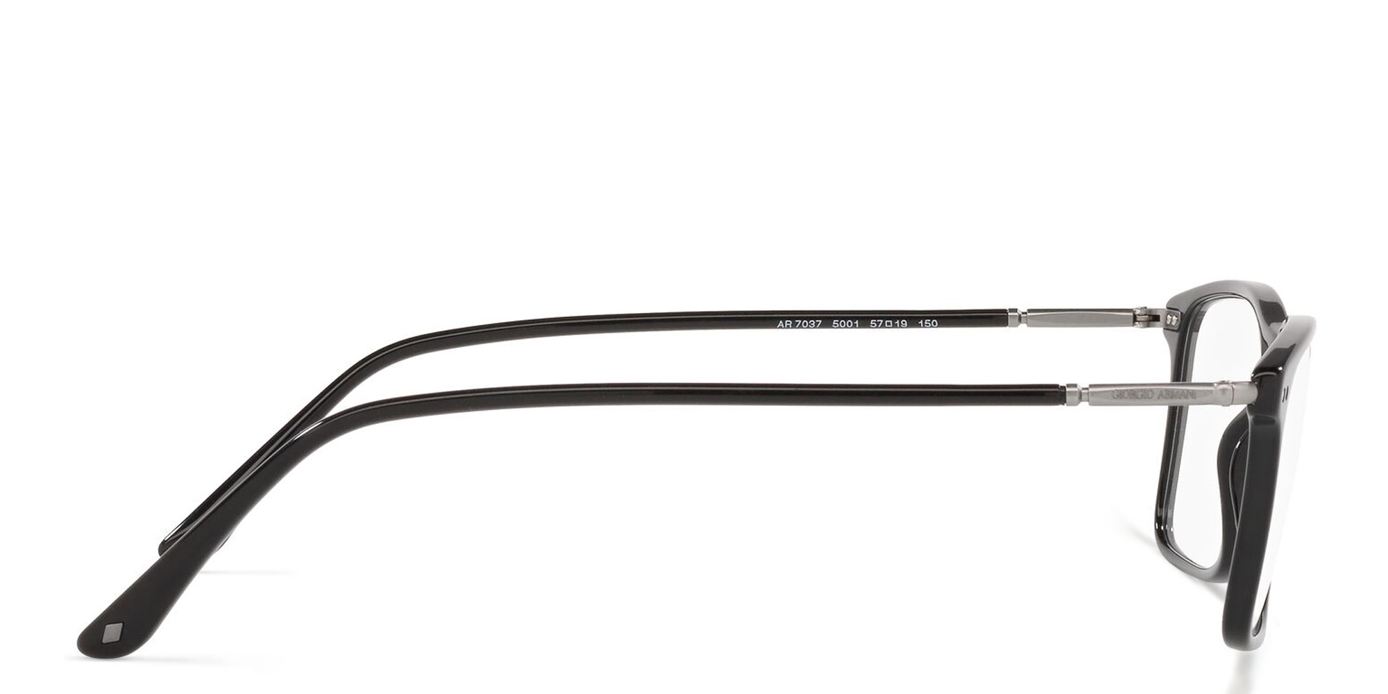 نظارة طبية مستطيلة كبيرة من جورجو أرماني بلون أسود - صورة المنتج 3