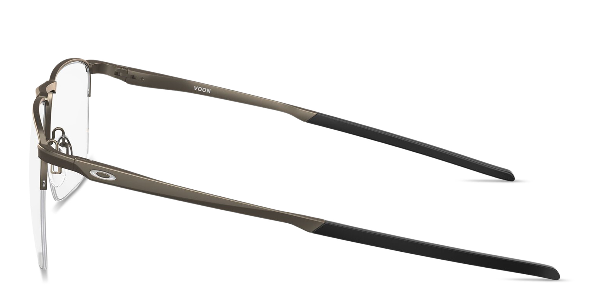 Shop Oakley Voon Half-Rim Square Eyeglasses in Grey online.