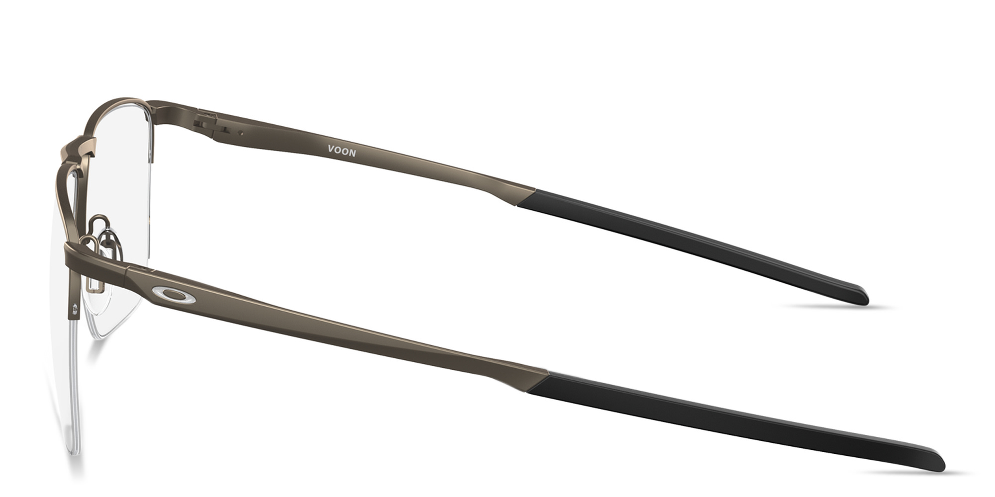 Shop Oakley Voon Half-Rim Square Eyeglasses in Silver online.