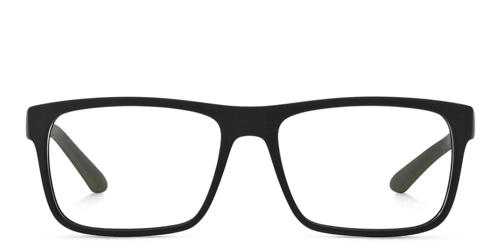 GIORGIO ARMANI Rectangle Eyeglasses in Black Rubber – Product Photo 1
