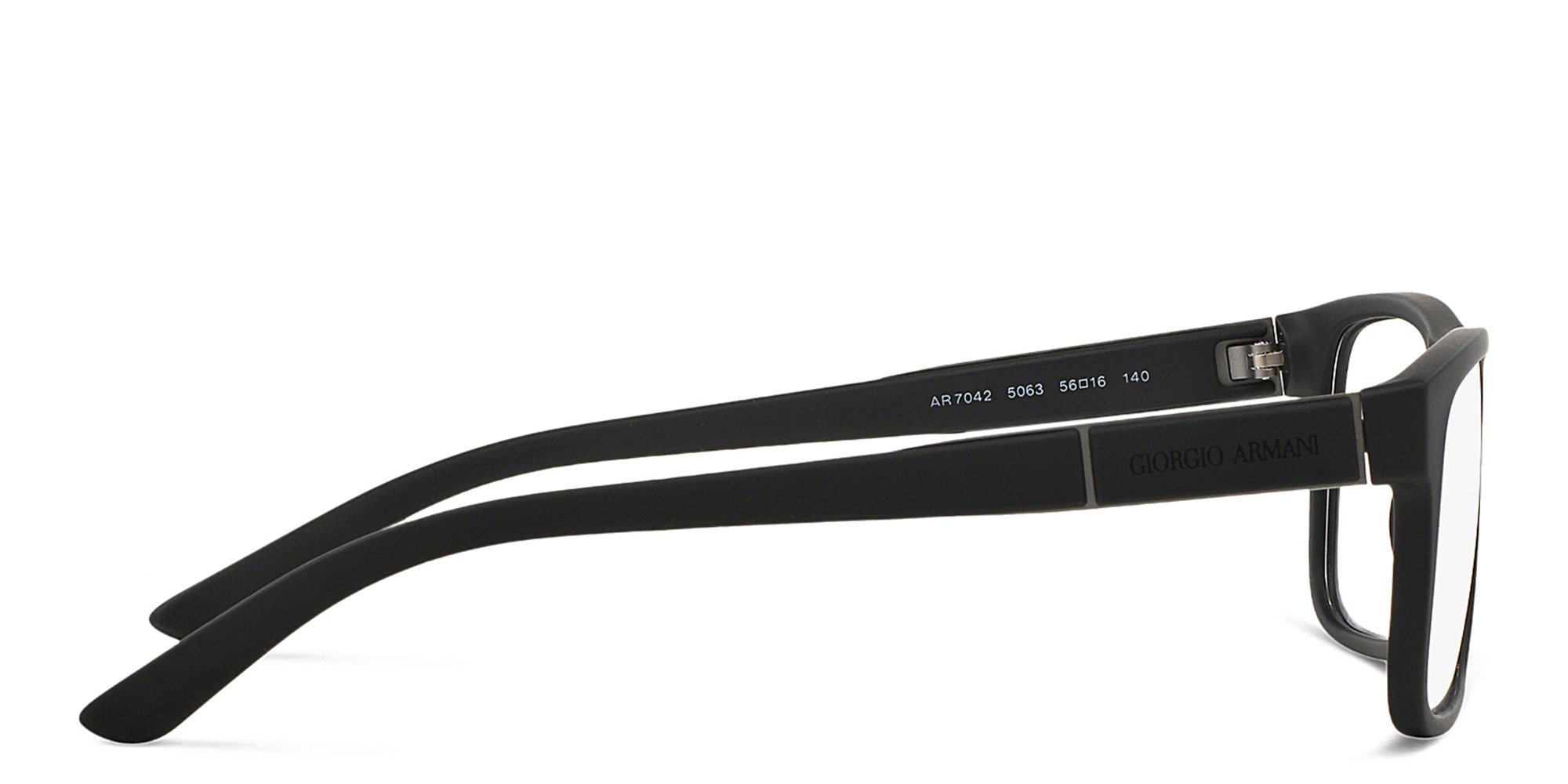 GIORGIO ARMANI Rectangle Eyeglasses in Black Rubber – Product Photo 3