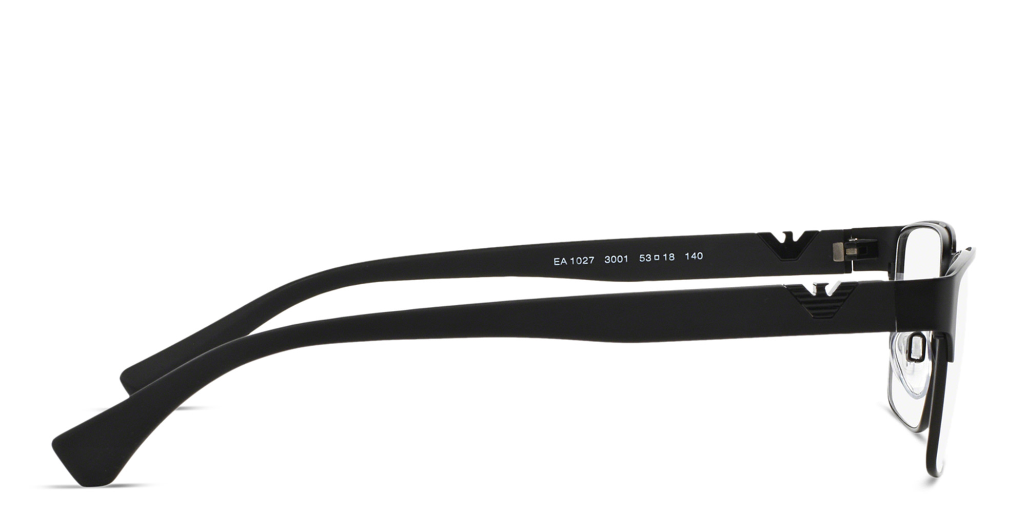 Emporio Armani Wide Rectangle Eyeglasses in Black – Product Photo 3
