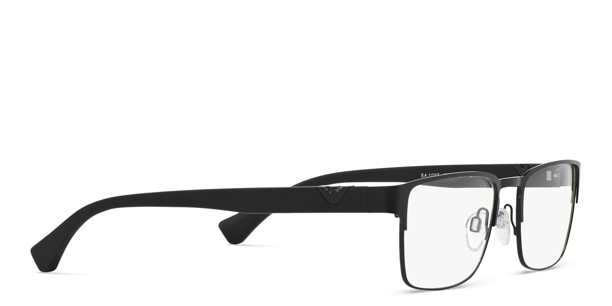 Emporio Armani Wide Rectangle Eyeglasses in Black – Product Photo 4