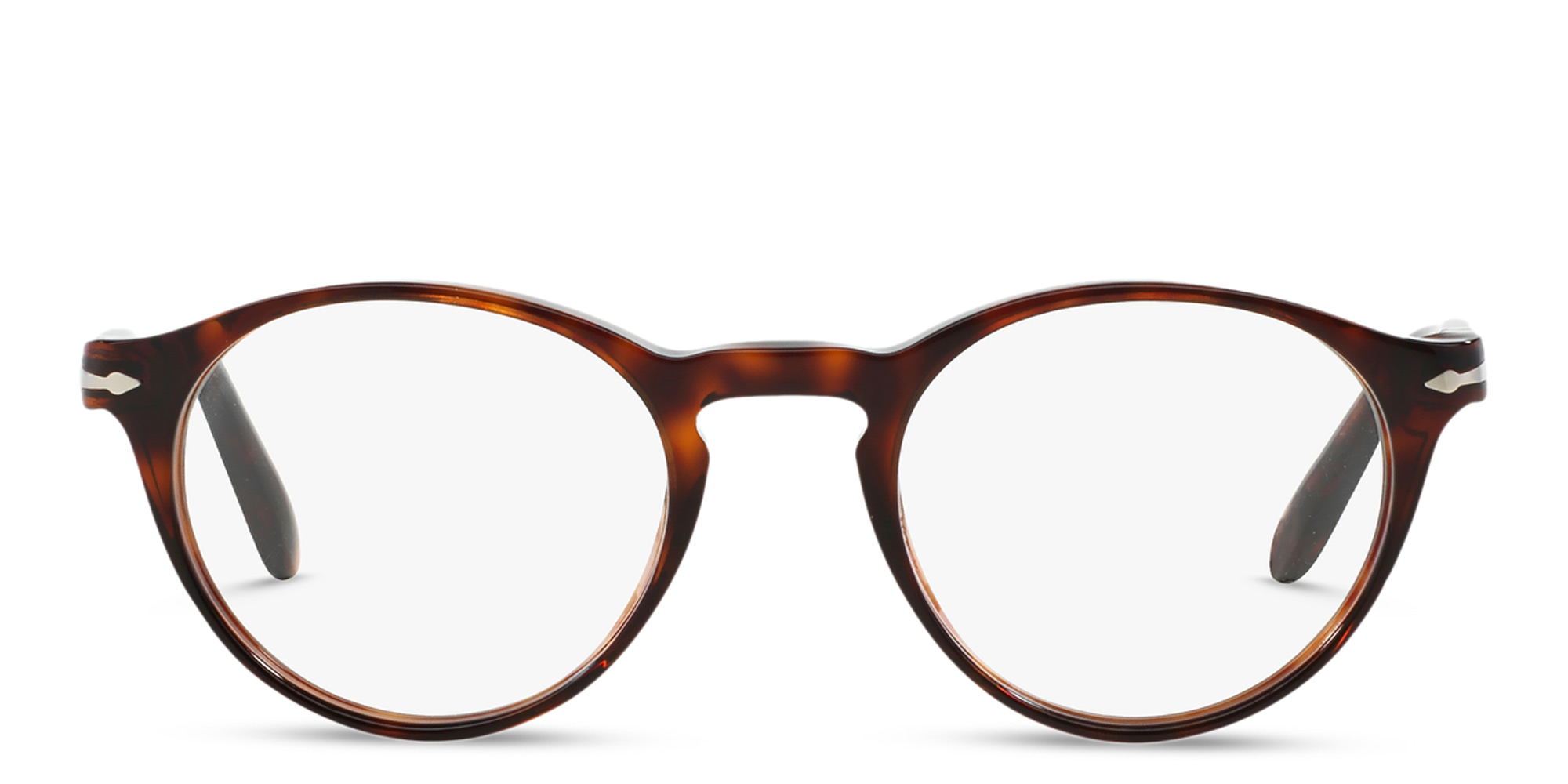Shop PERSOL Round Eyeglasses in Havana online.