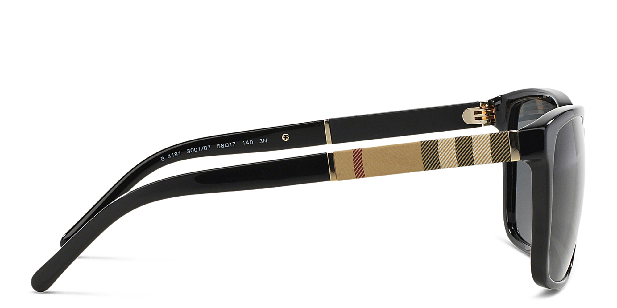 BURBERRY Unisex Square Sunglasses in Black – Product Photo 3