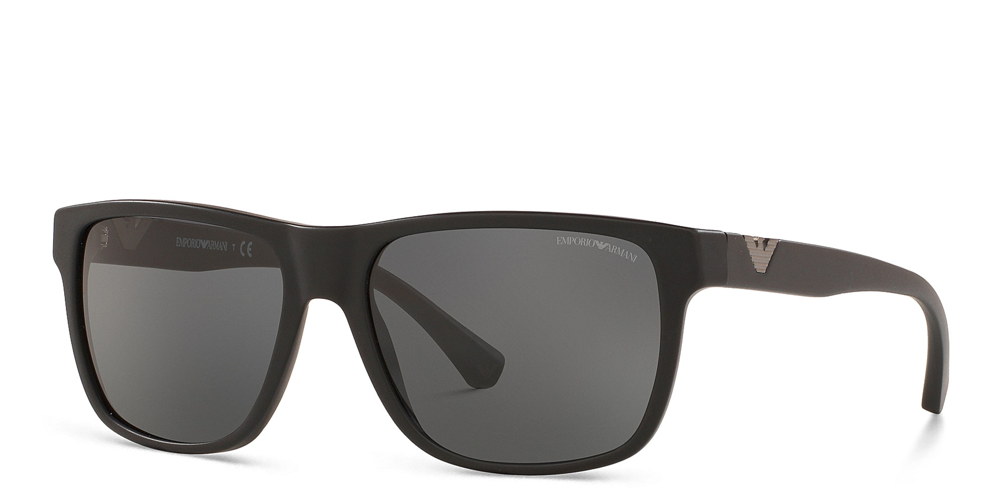 Shop Emporio Armani Square Sunglasses in Matte Black online.