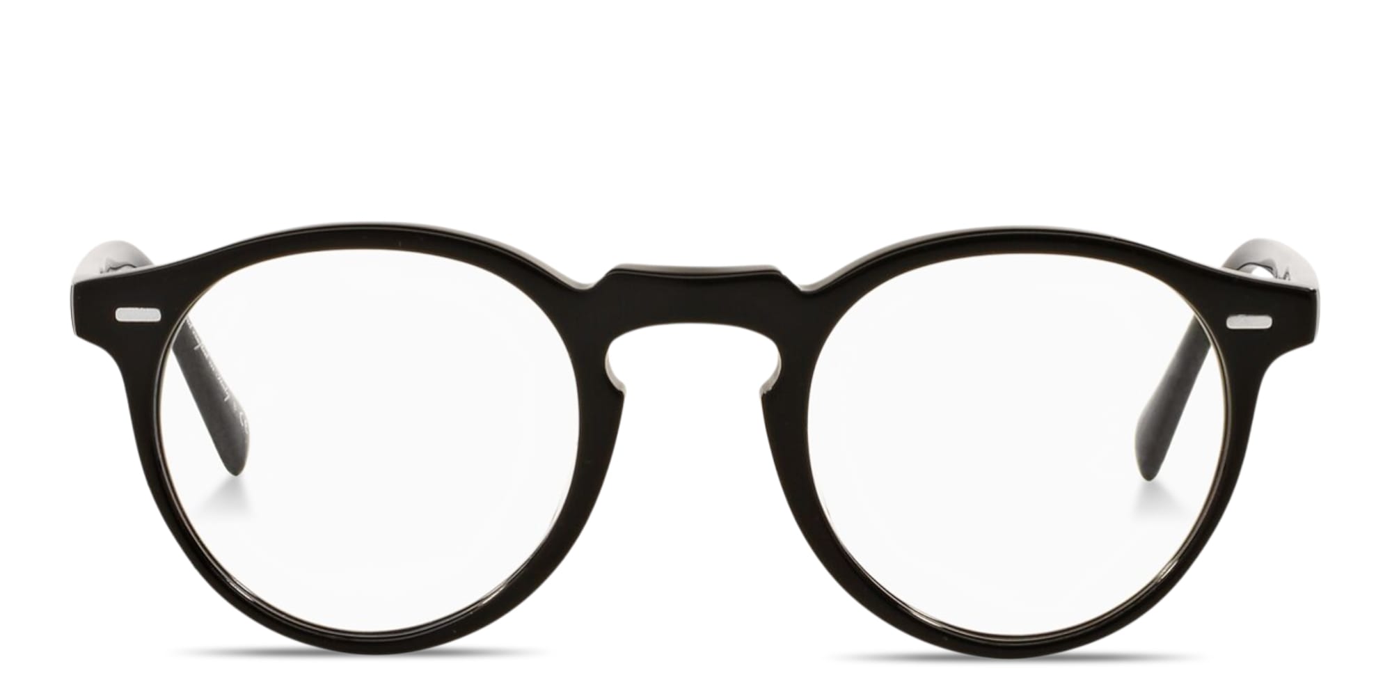 Shop OLIVER PEOPLES Gregory Peck Unisex Panthos Eyeglasses in Shiny Black online.