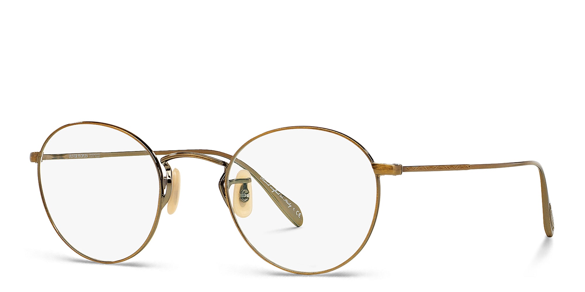 Shop OLIVER PEOPLES Panthos Eyeglasses in Gold online.