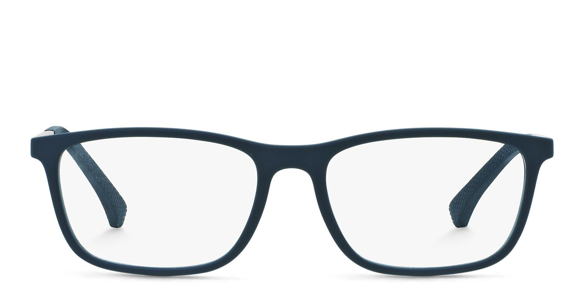 Shop Emporio Armani Rectangle Eyeglasses in Blue online.