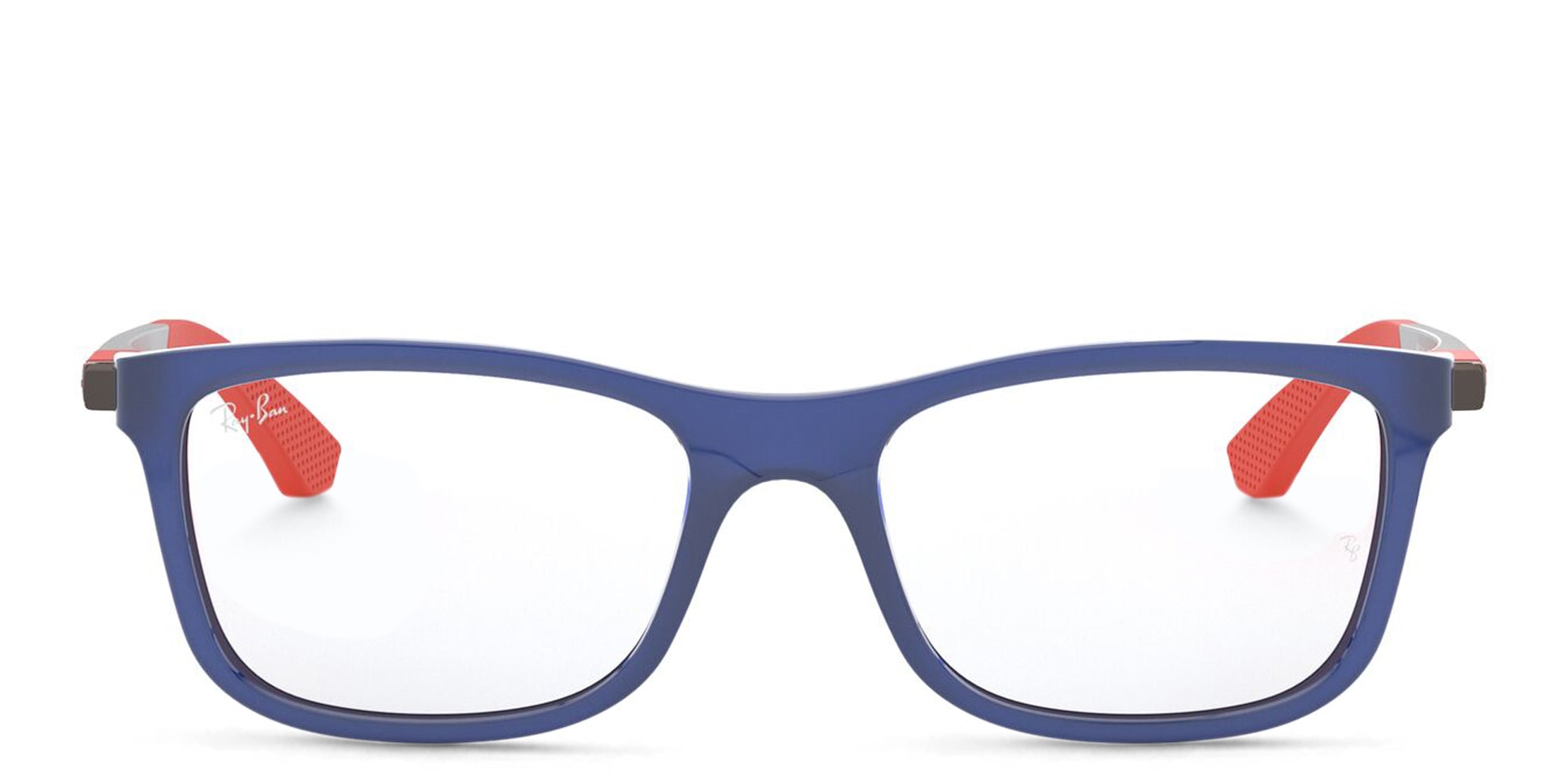 Shop Ray-Ban Junior Kids Square Eyeglasses in Polished Blue online.