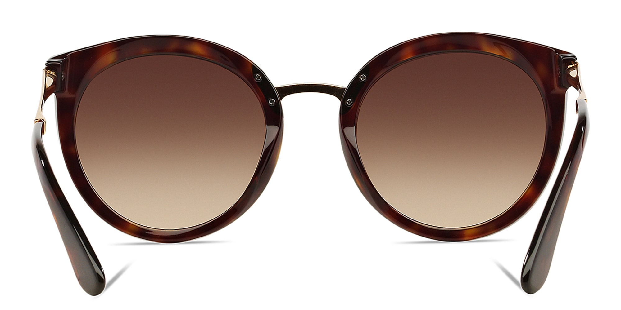 Shop Dolce & Gabbana Round Sunglasses in Havana online.