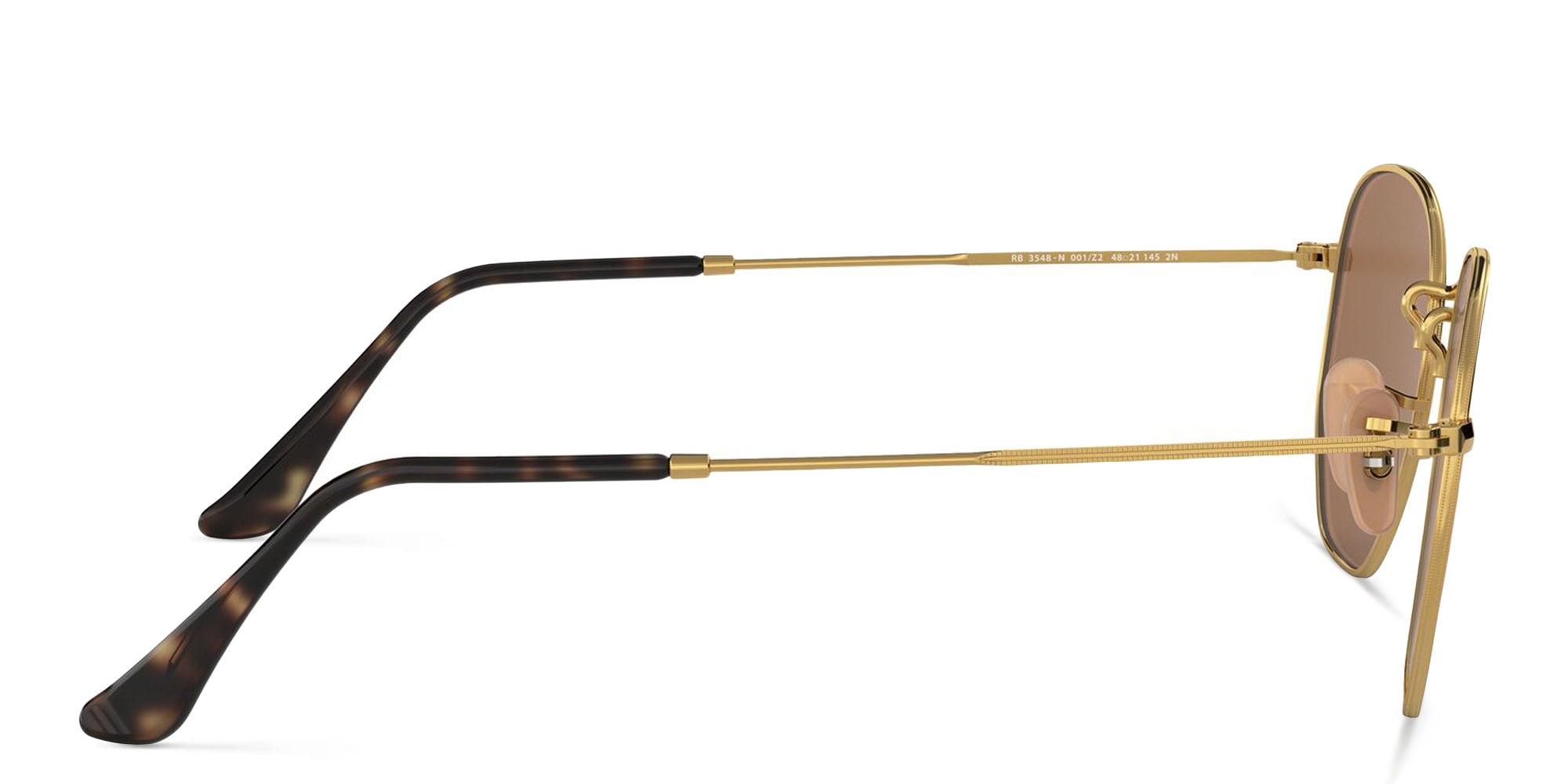 Shop Ray-Ban Hexagonal Unisex Sunglasses in Gold online.