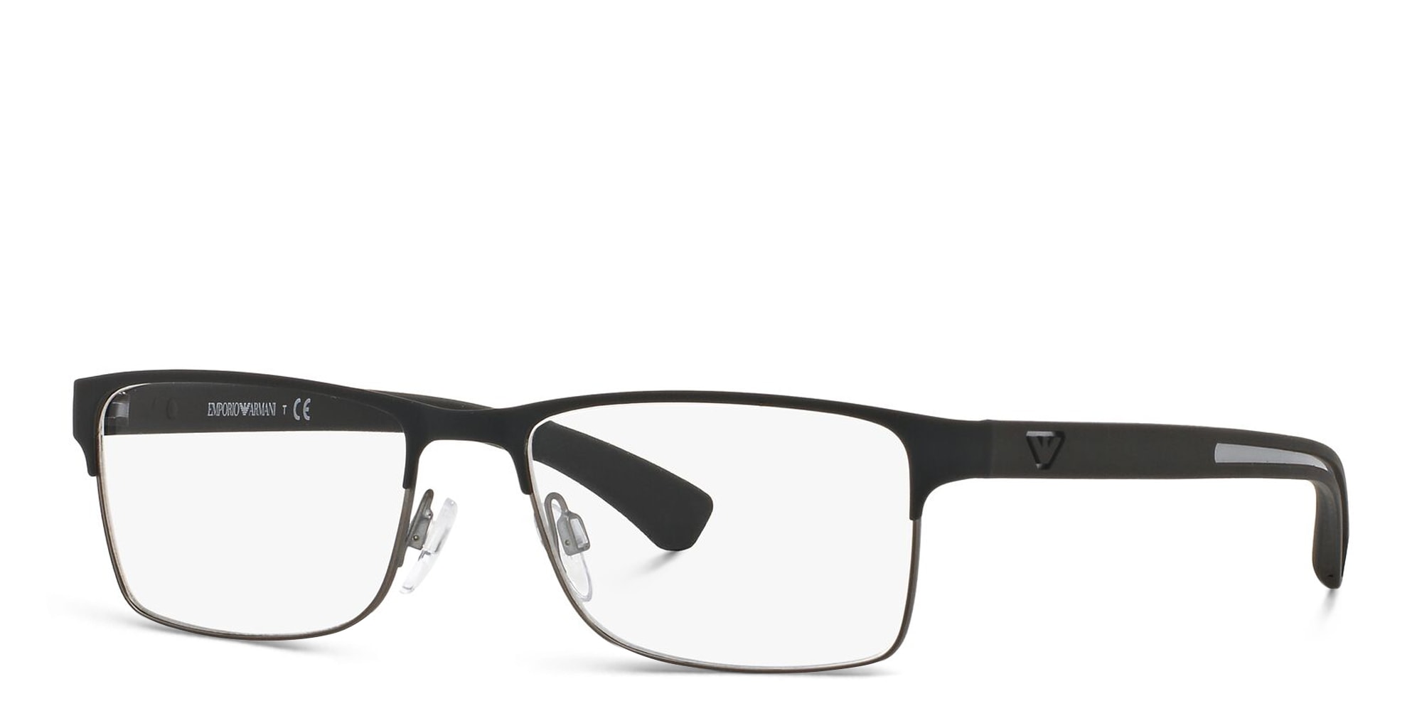 Shop Emporio Armani Rectangle Eyeglasses in Black online.