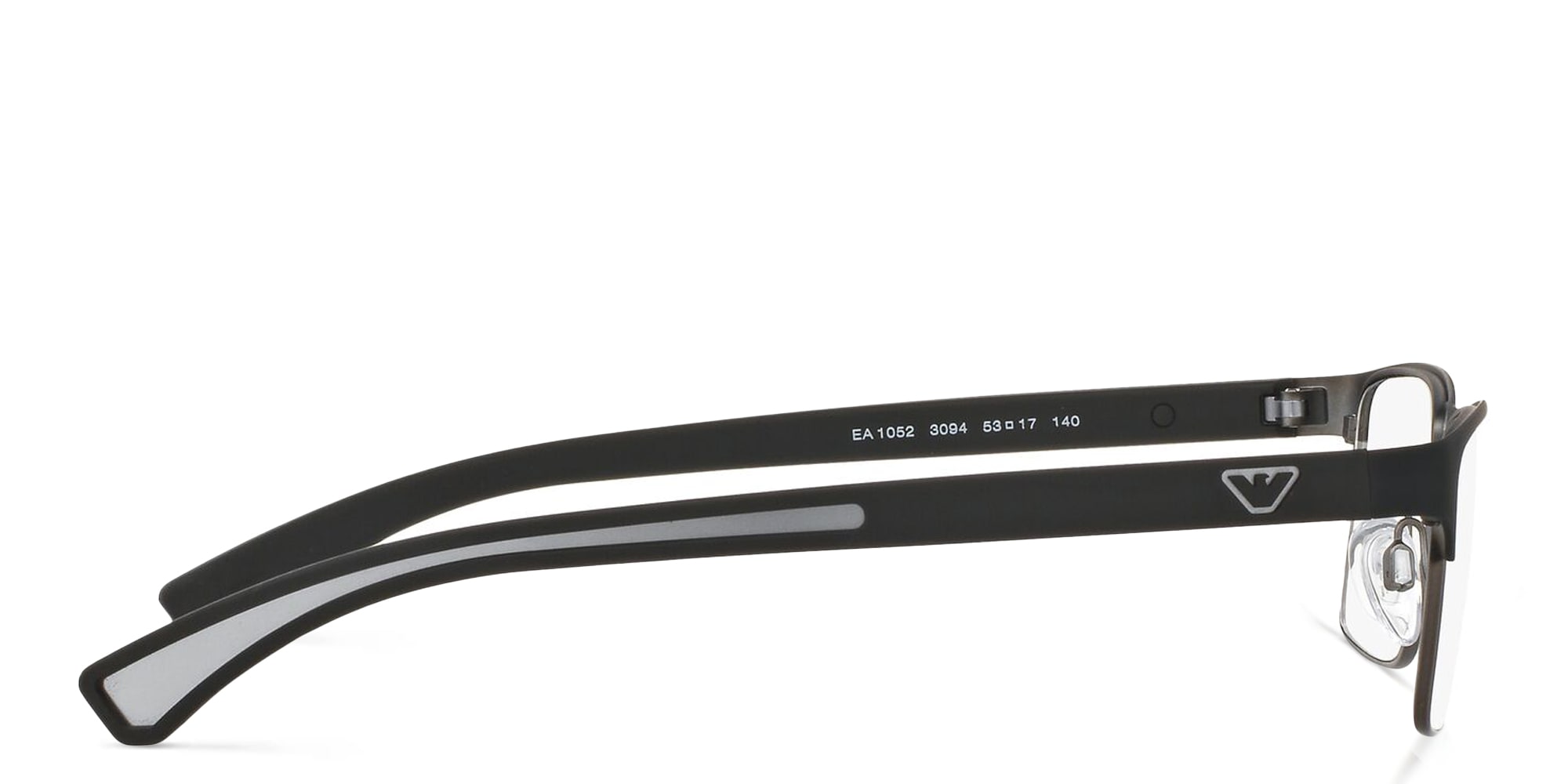 Shop Emporio Armani Rectangle Eyeglasses in Black online.