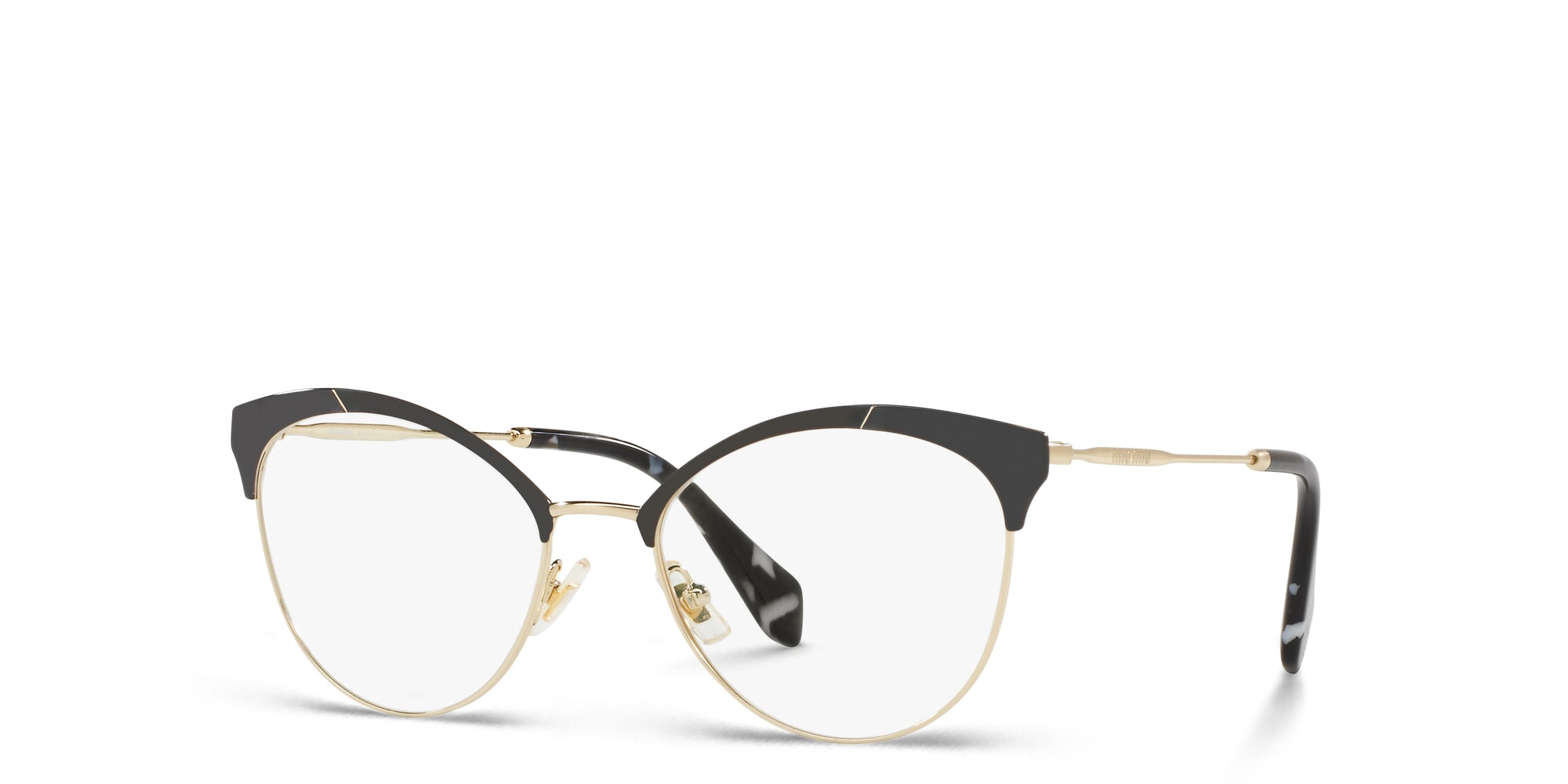 Shop MIU MIU Cat Eye Eyeglasses in Gold online.