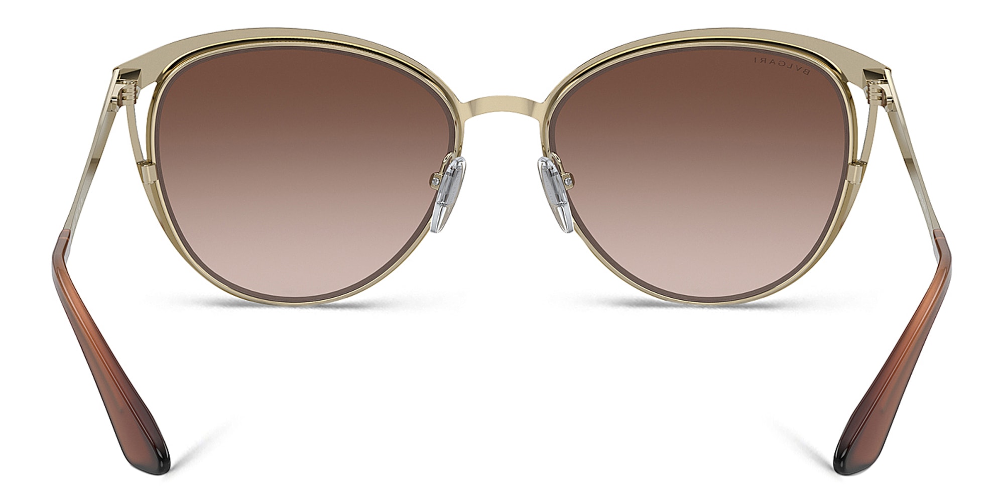 Shop BVLGARI Panthos Sunglasses in Brown/Pale Gold online.