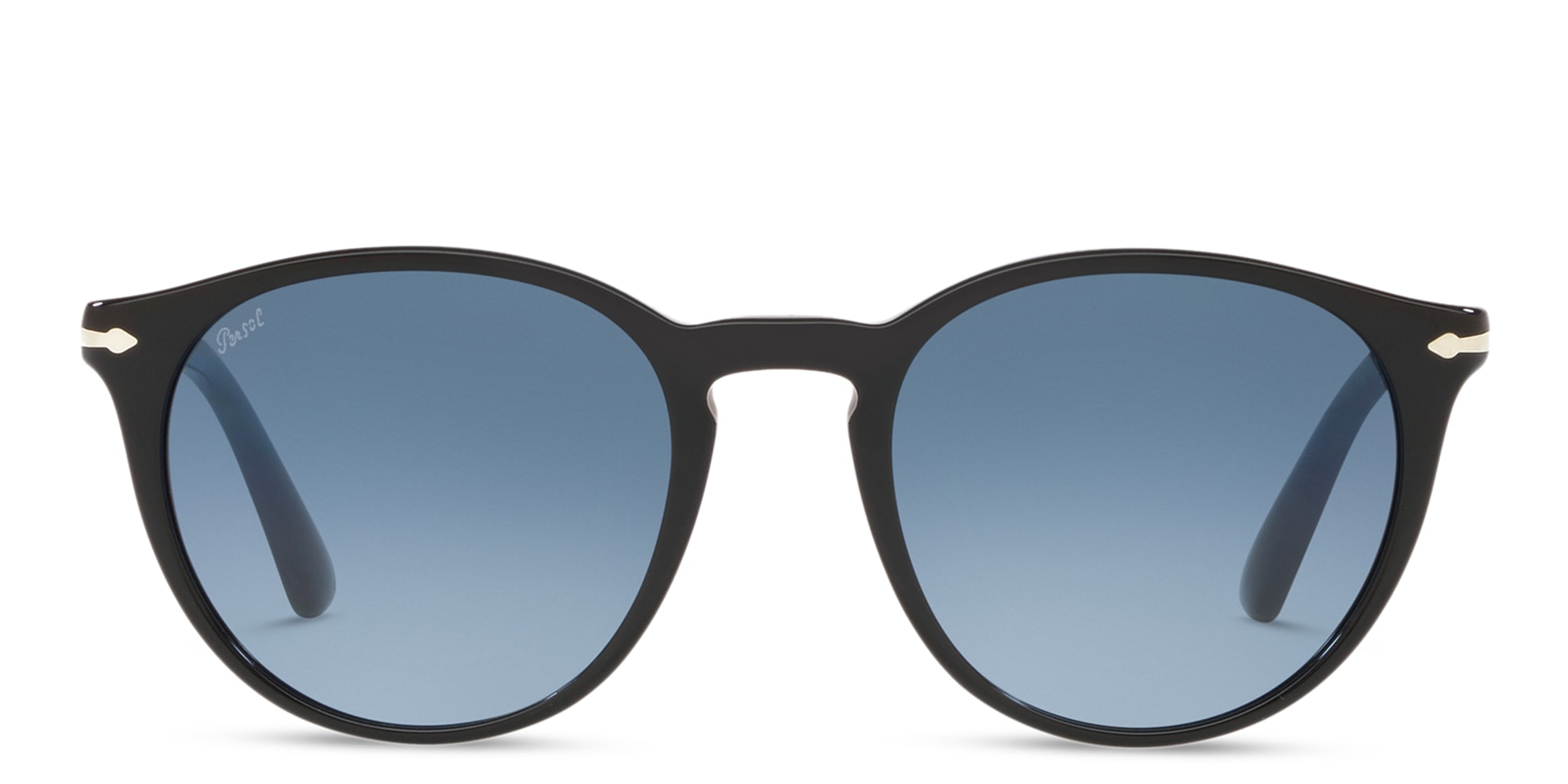Shop PERSOL Round Sunglasses in Black online.