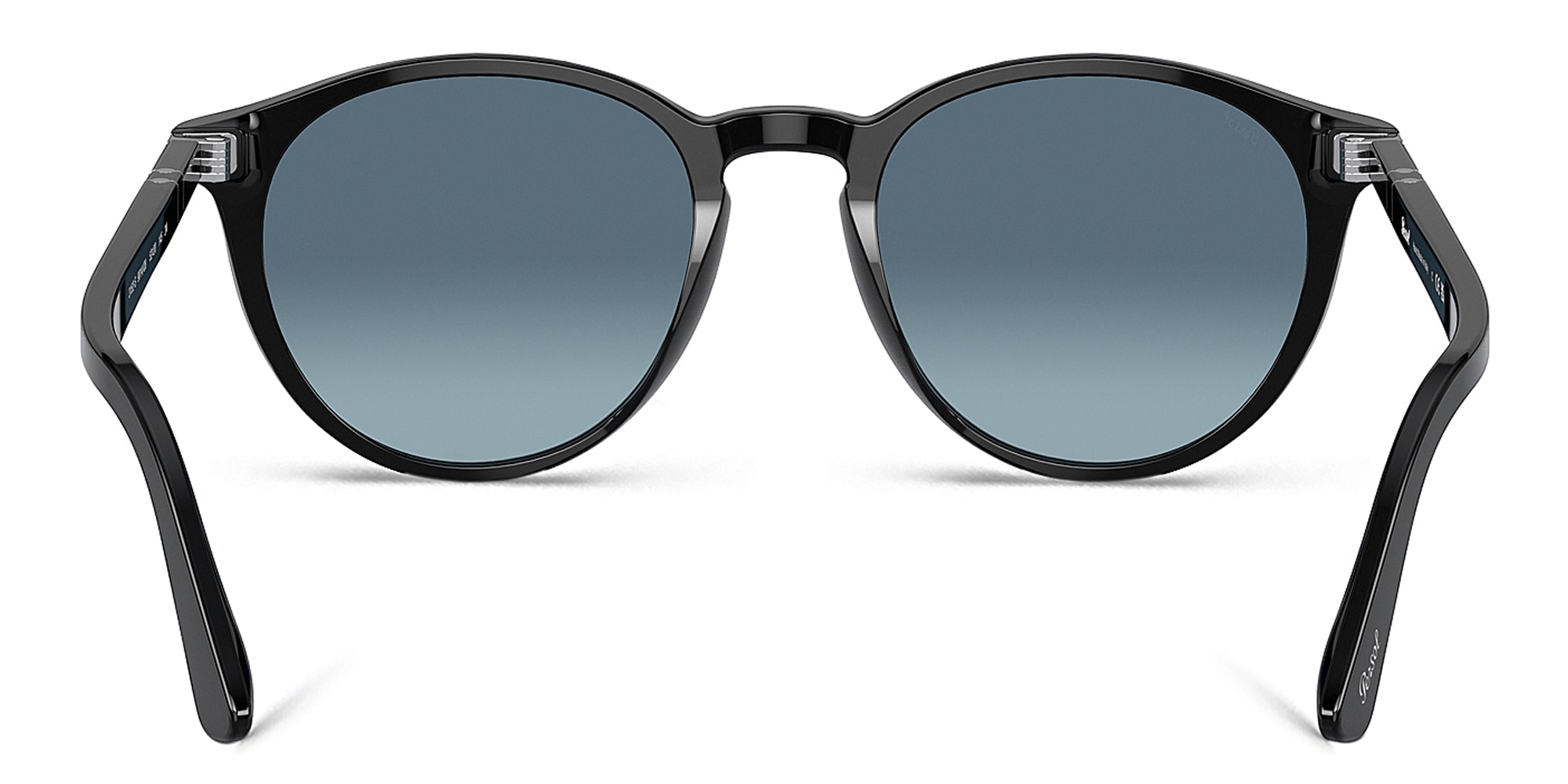 Shop PERSOL Round Sunglasses in Black online.