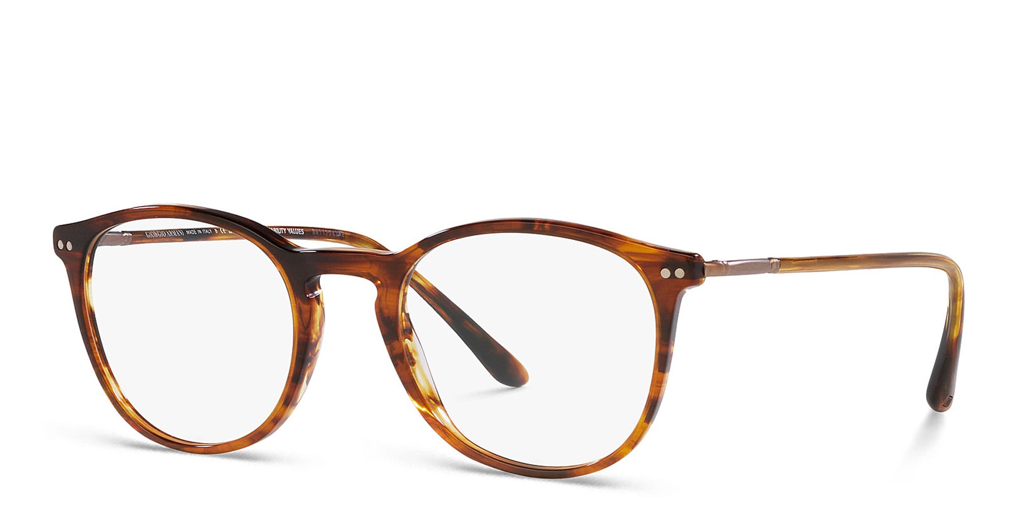 تسوق نظارات طبية دائرية جورجو أرماني بلون Striped Brown أونلاين.