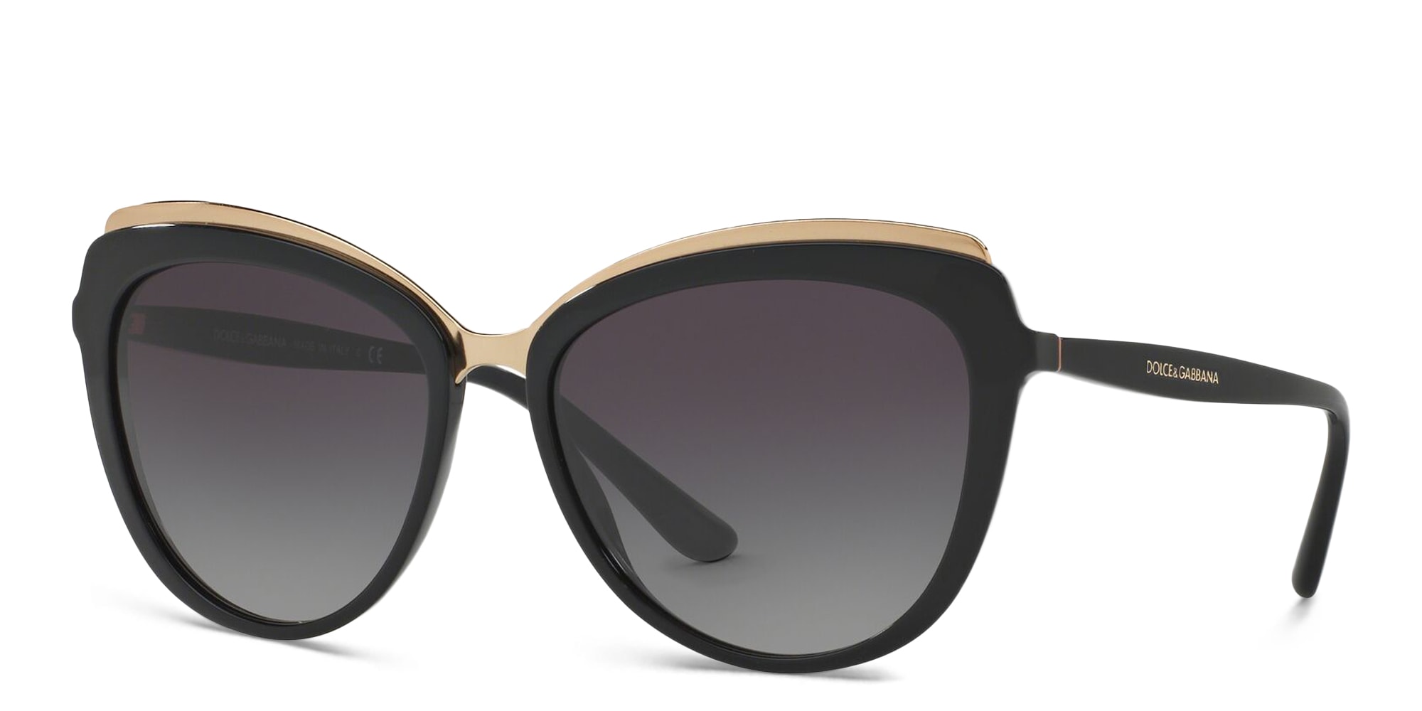 Shop Dolce & Gabbana Cat Eye Sunglasses in Black online.