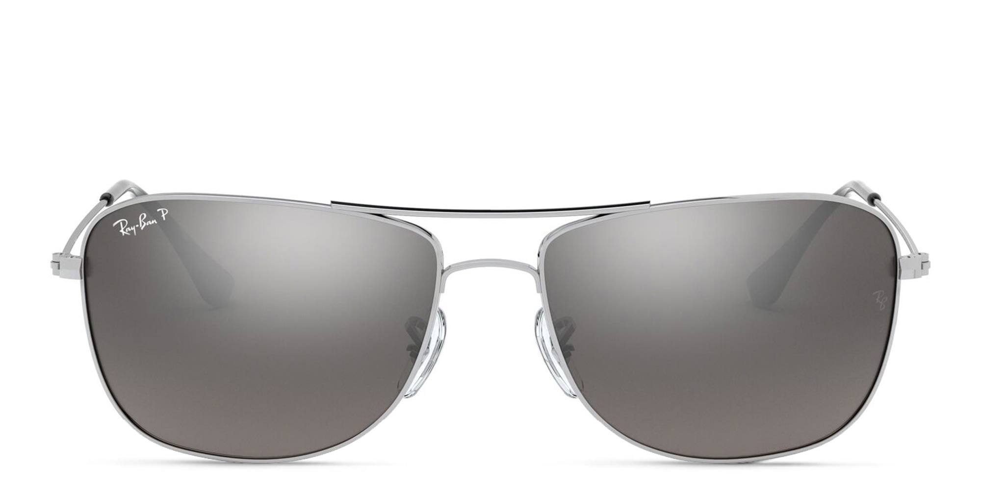 Shop Ray-Ban Unisex Square Sunglasses in Silver online.