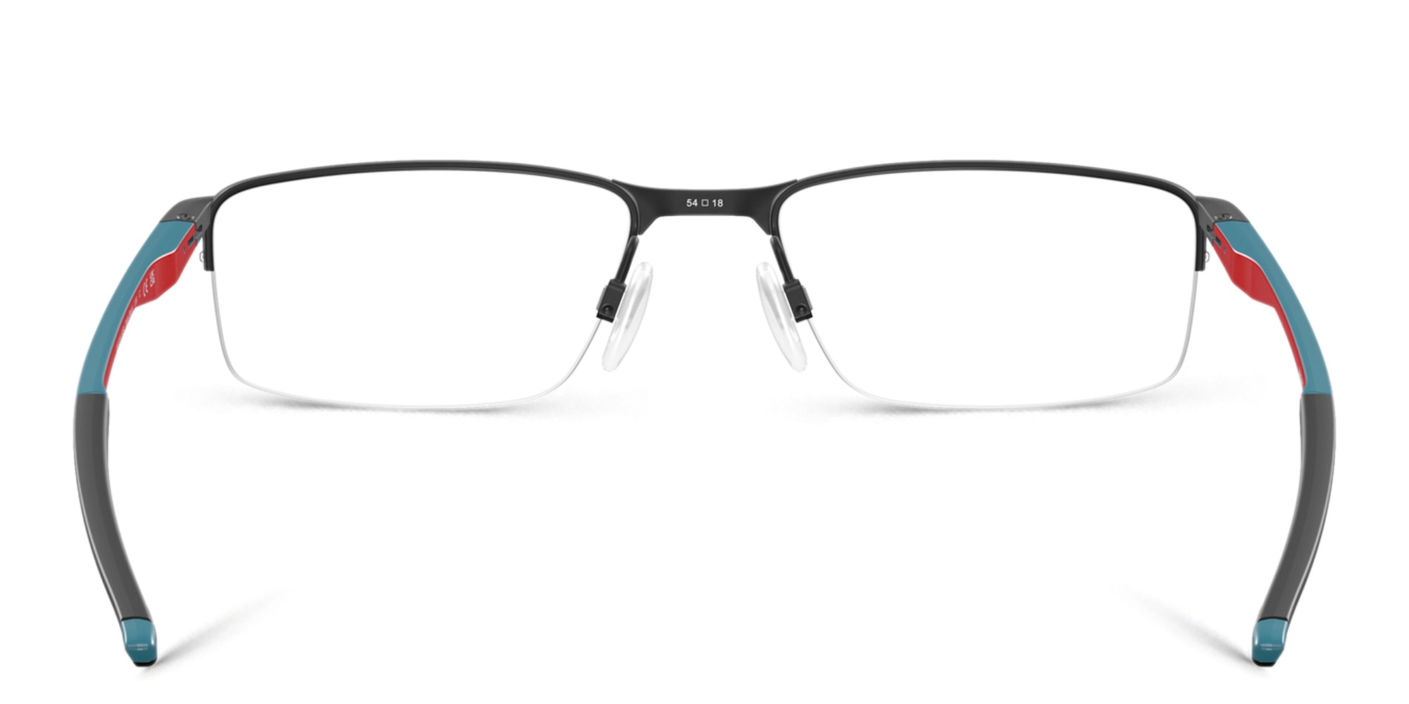 Shop Oakley Half-Rim Rectangle Eyeglasses in Satin Black online.