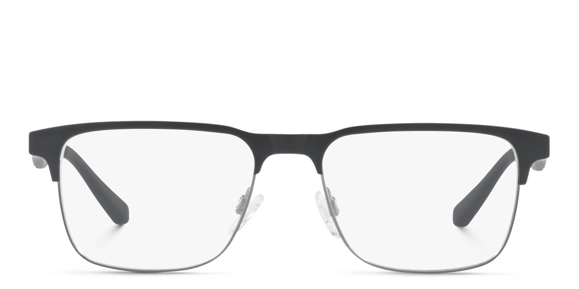 Shop Emporio Armani Rectangle Eyeglasses in Black online.