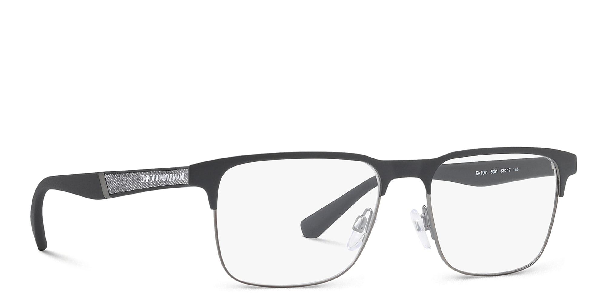Shop Emporio Armani Rectangle Eyeglasses in Black online.