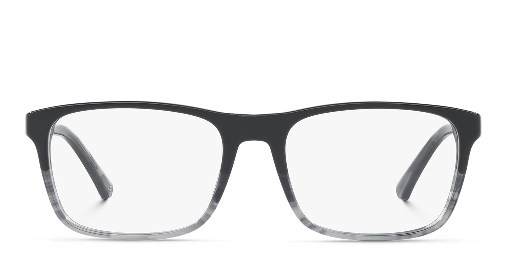 Shop Emporio Armani Rectangle Eyeglasses in Black online.