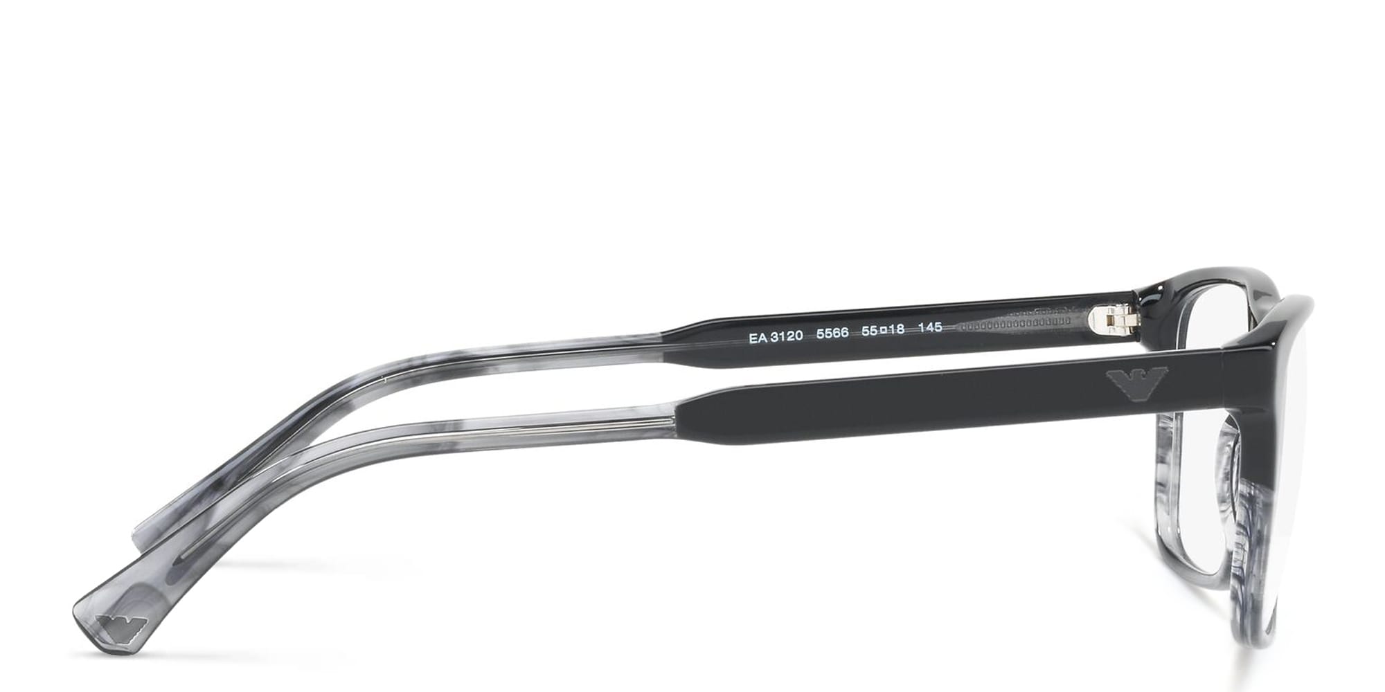 Shop Emporio Armani Rectangle Eyeglasses in Black online.