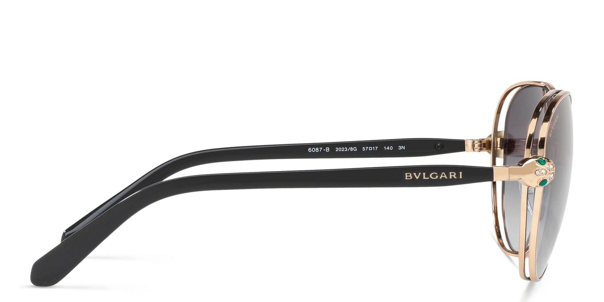 Shop BVLGARI Round Sunglasses in Pink Gold online.