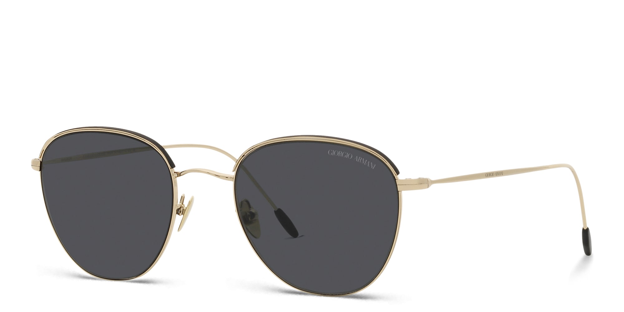 Shop GIORGIO ARMANI Square Sunglasses in Gold online.