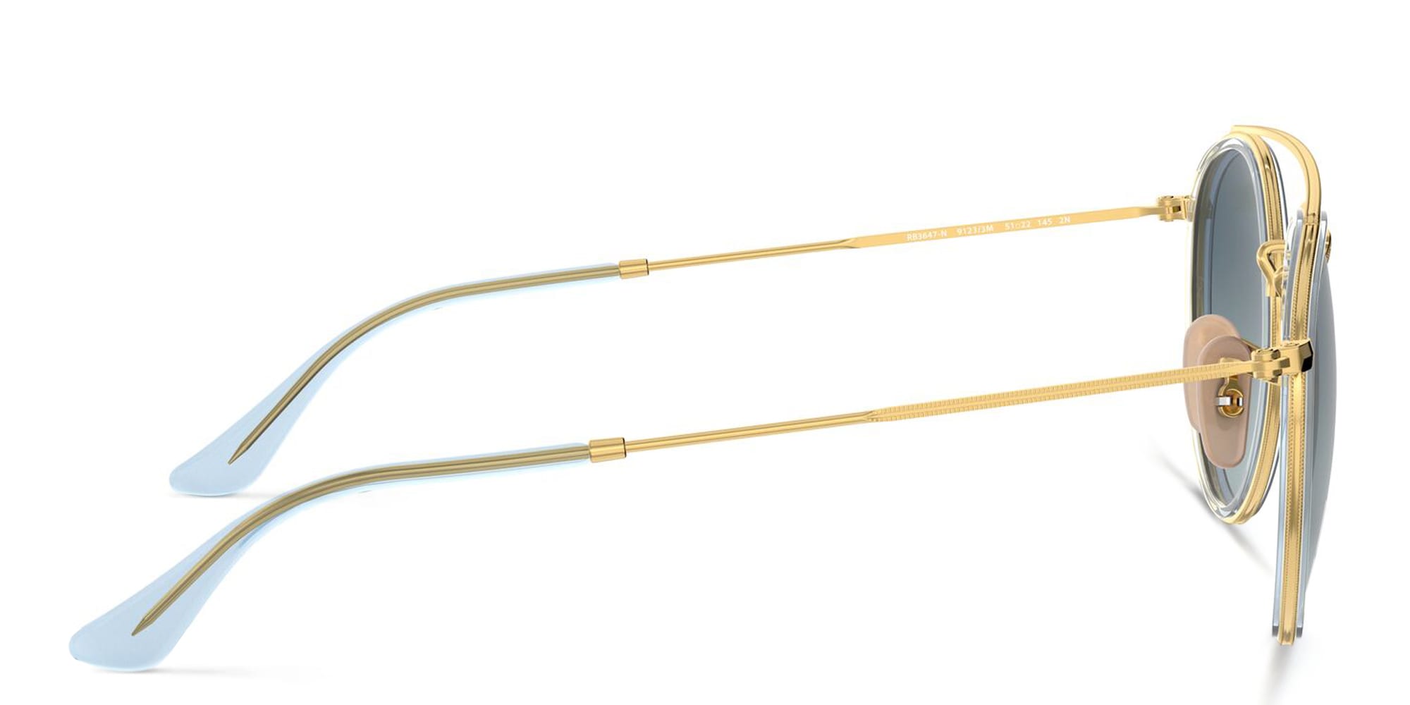 Shop Ray-Ban Round Double Bridge Sunglasses in Gold online.
