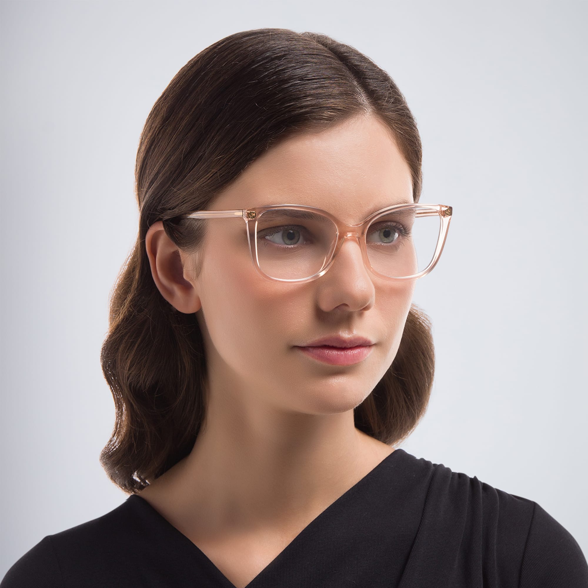 Shop GUCCI Cat-Eye Eyeglasses in Nude online.
