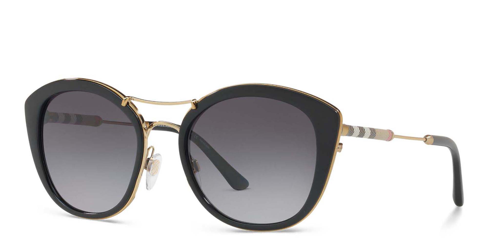 Shop BURBERRY Cat Eye Sunglasses in Black online.