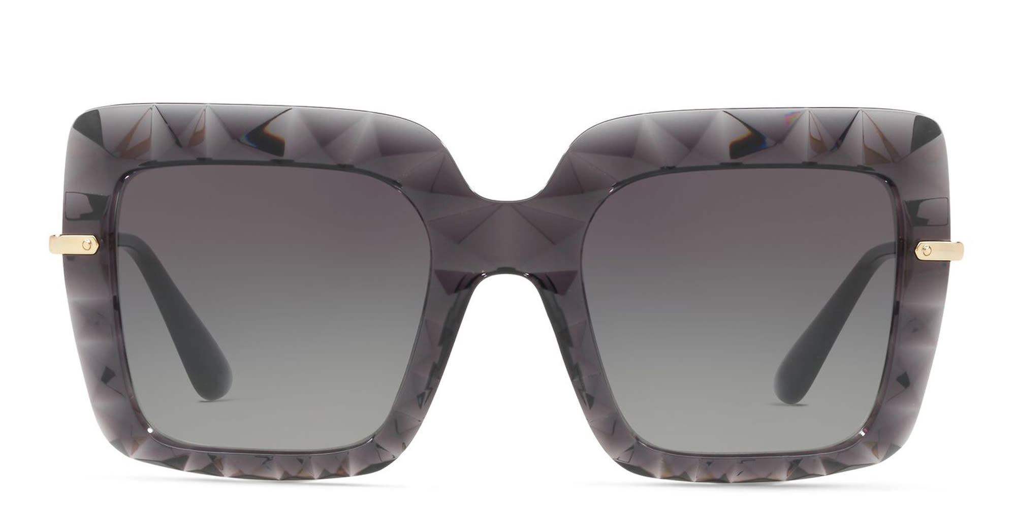 Shop Dolce & Gabbana Square Sunglasses in Transparent Grey online.