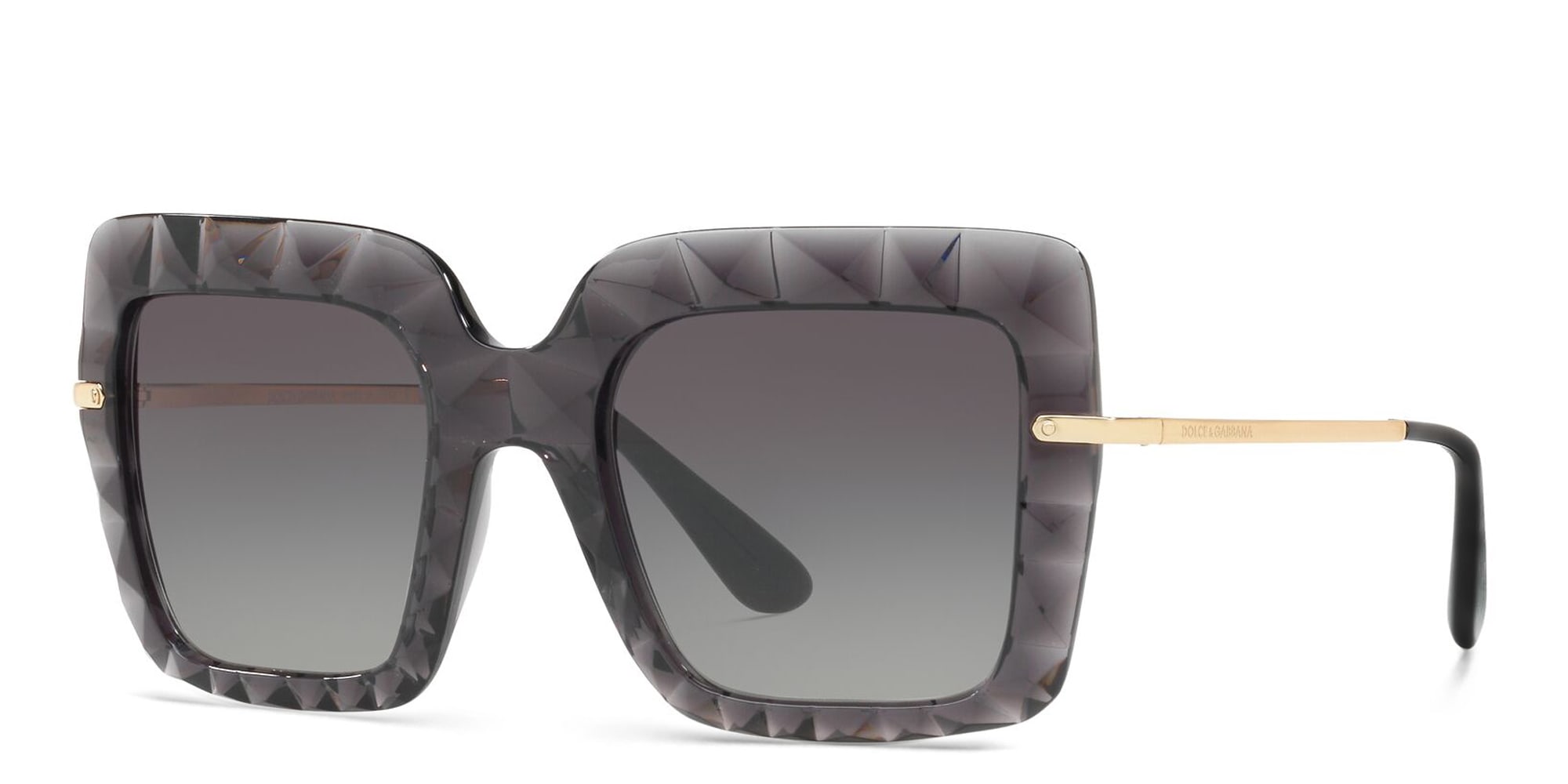 Shop Dolce & Gabbana Square Sunglasses in Transparent Grey online.
