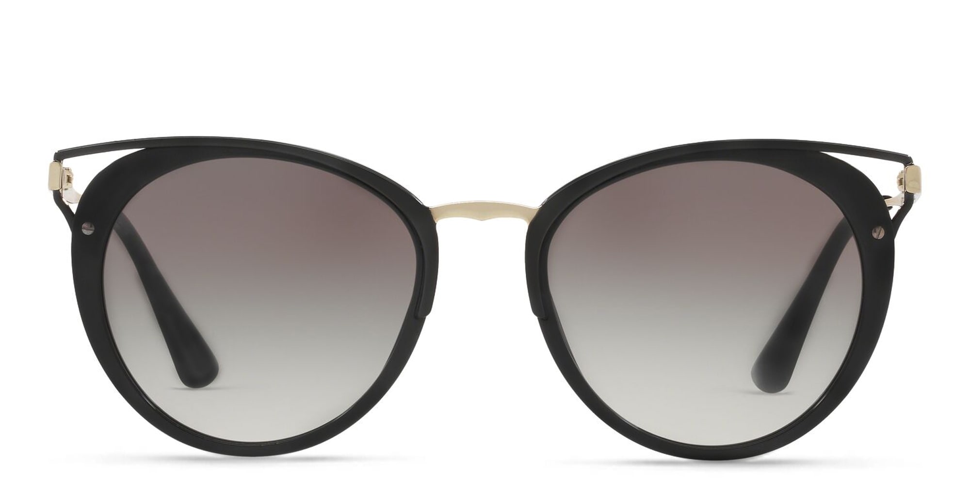 Shop PRADA Round Sunglasses in Black online.
