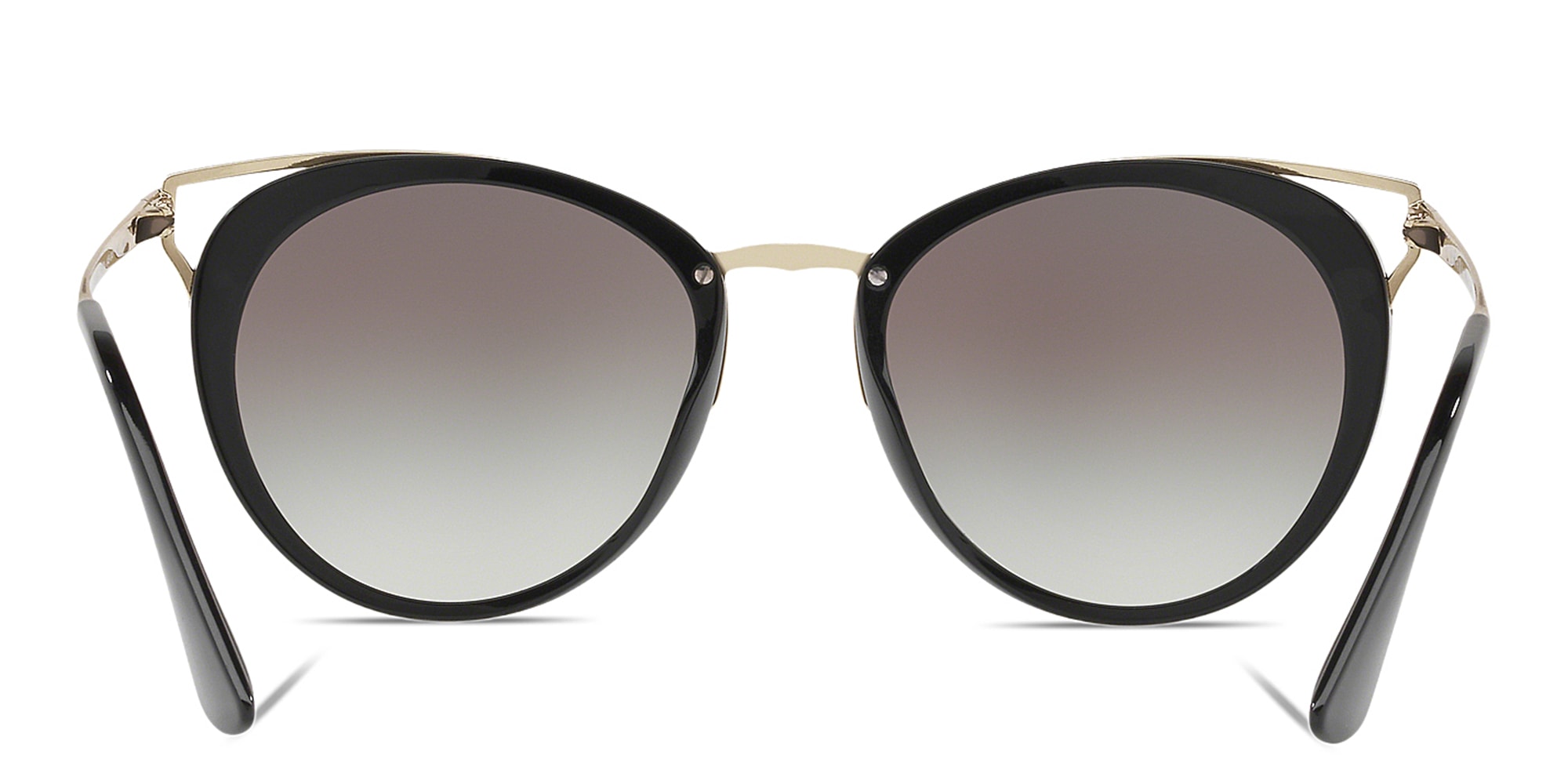 Shop PRADA Round Sunglasses in Black online.