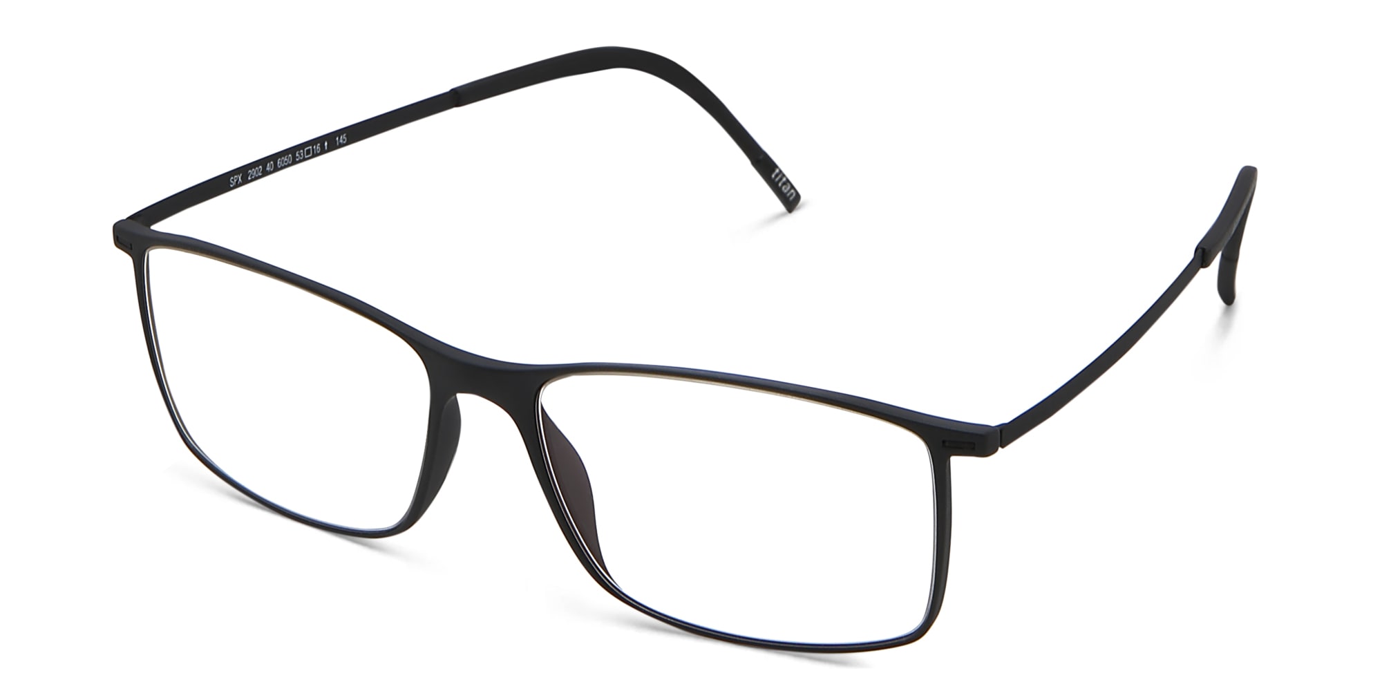 Shop Silhouette Rectangle Eyeglasses in Black online.