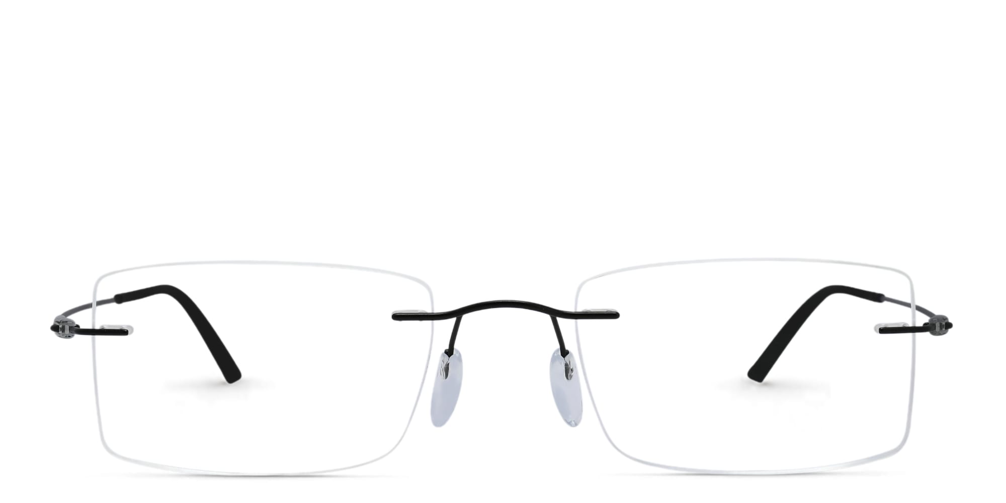 Shop Silhouette Unisex Rimless Rectangle Eyeglasses in Black online.