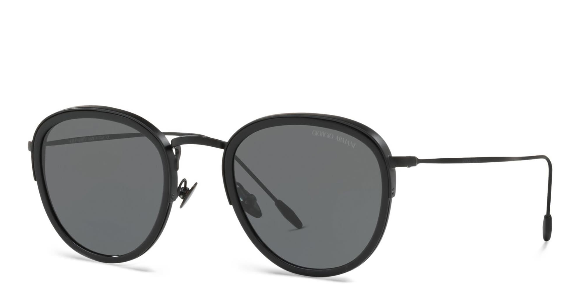 Shop GIORGIO ARMANI Round Sunglasses in Black online.